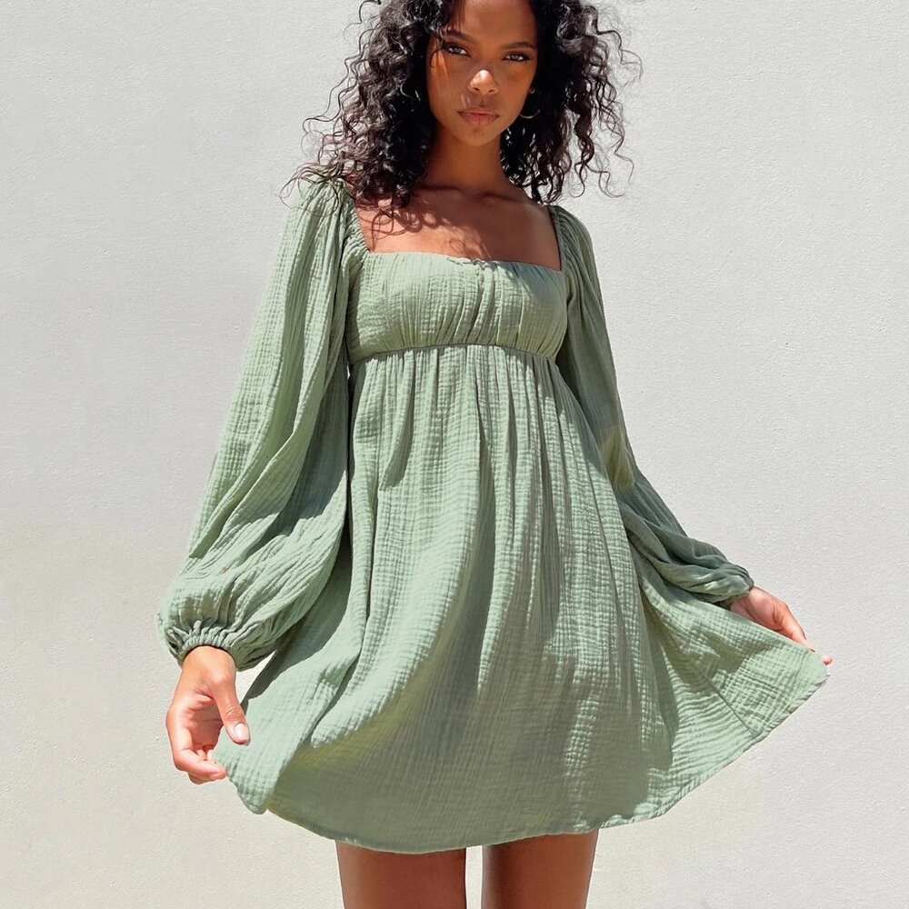 Princess Polly Let's Dance Sage Green Dress, Size US 4